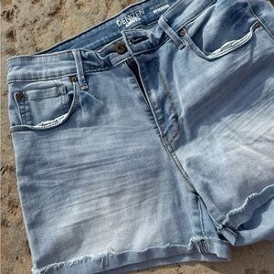 Denizen from Levi's women’s Blue Jean Shorts Distressed Cut-Off Style